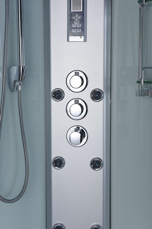 Kabina prysznicowa z hydromasażem półokrągła zabudowana biała 100x100 MO-0513C