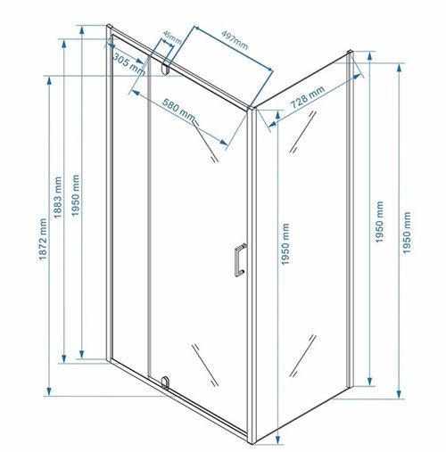 Biała kabina prysznicowa prostokątna drzwi uchylne 100x80 KZ06B