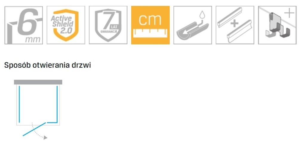 Kabina prysznicowa przyścienna drzwi uchylne prawe 120x90 EXK-2499 Avexa New Trendy