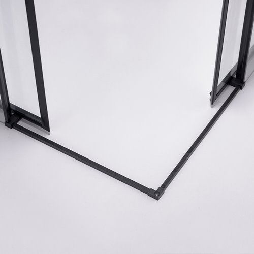 Czarna kabina prysznicowa kwadratowa Super Slim Nova 90x90 drzwi rozsuwane