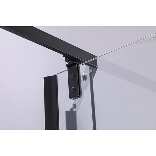 Czarna kabina prysznicowa pięciokątna 100x100 drzwi uchylne BS07C