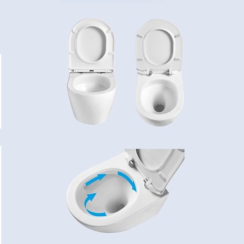 Biała miska wc wisząca Rimless Tornado YUZU-WH-GL-TR-03 Hydrosan