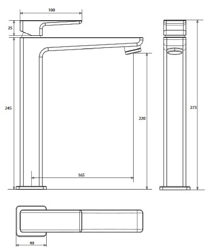 Bateria umywalkowa, wysoka Parma PM7412 CRB Omnires