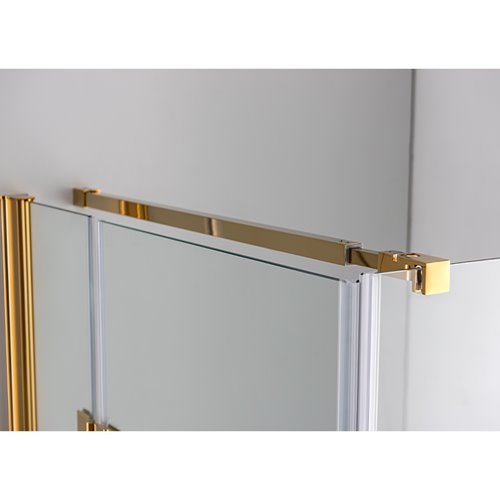 Złota kabina prysznicowa 80x80 kwadratowa drzwi uchylne KZ1390A