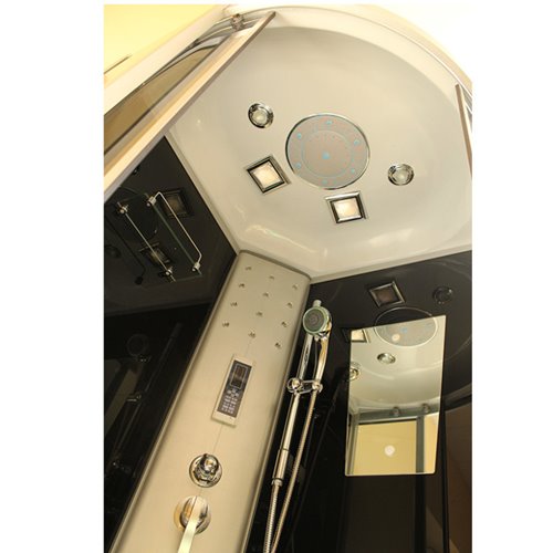 Kabina prysznicowa z hydromasażem niski brodzik czarne ściany 100x100