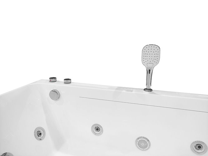 Przyścienna wanna z hydromasażem prostokątna konglomerat 170x80 cm MO-1803B