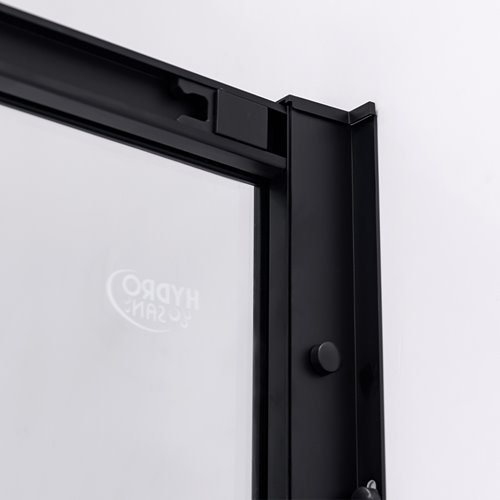 Czarna kabina prysznicowa kwadratowa Super Slim Nova 90x90 drzwi rozsuwane