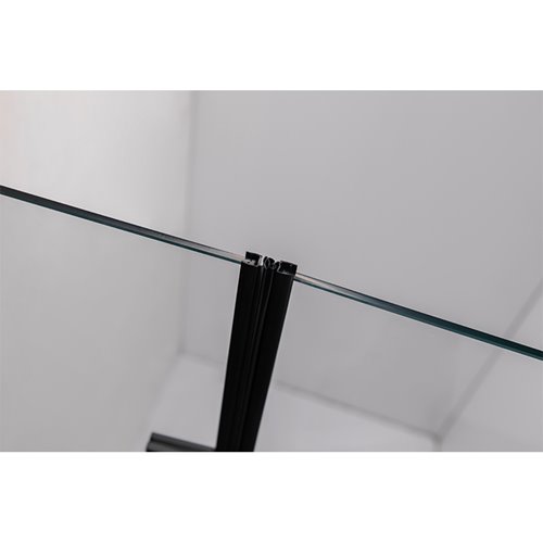Drzwi prysznicowe łamane do wnęki 130 cm czarny profil SH01F