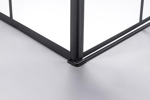 Kabina prysznicowa loftowy styl 90x90 czarne szprosy BS13B