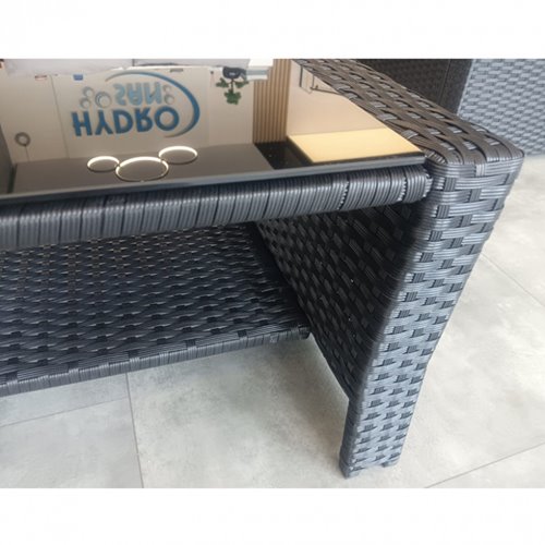 Meble ogrodowe z technorattanu sofa, stół, fotele zestaw Lagos