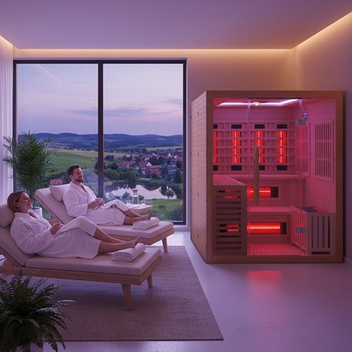 Sauna Combo na podczerwień + fińska 4-osobowa 160x160 cm Helsi3 6KW