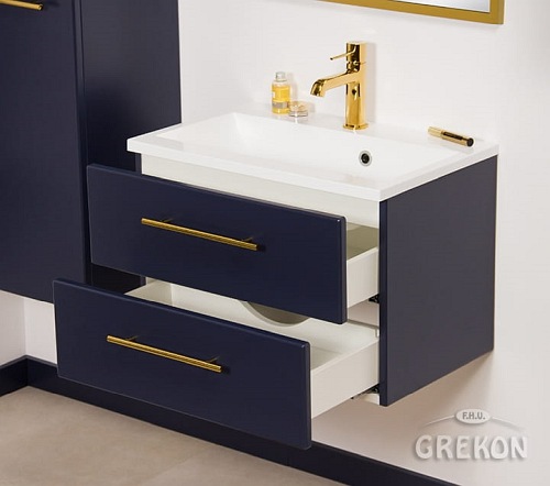 Szafka wisząca z umywalką granatowy mat 60 cm Belli Gold Gante