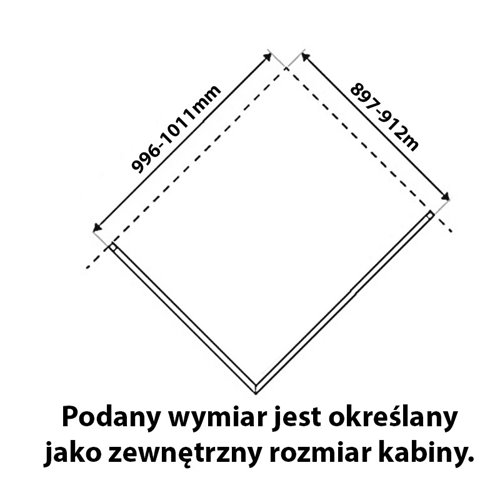 Złota szczotkowana kabina prysznicowa prostokątna drzwi uchylne 100x90 KZ03A