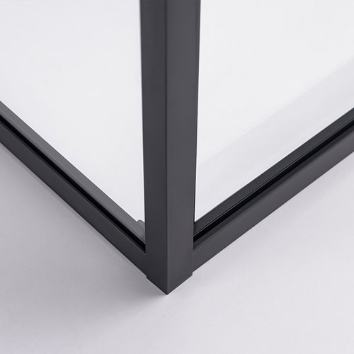 Czarna prostokątna kabina prysznicowa Kira 100x80 drzwi rozsuwane do wewnątrz