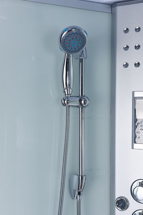 Kabina prysznicowa z hydromasażem półokrągła zabudowana biała 110x110 MO-0513D