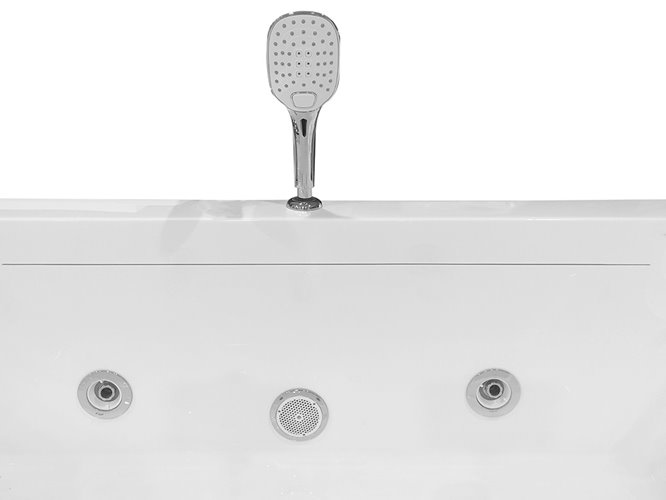 Przyścienna wanna z hydromasażem prostokątna konglomerat 170x80 cm MO-1803B