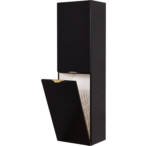 Czarny słupek łazienkowy wiszący z koszem Victa