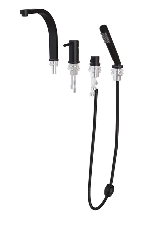 Bateria wannowa 4-otworowa czarny matt Decco Besco