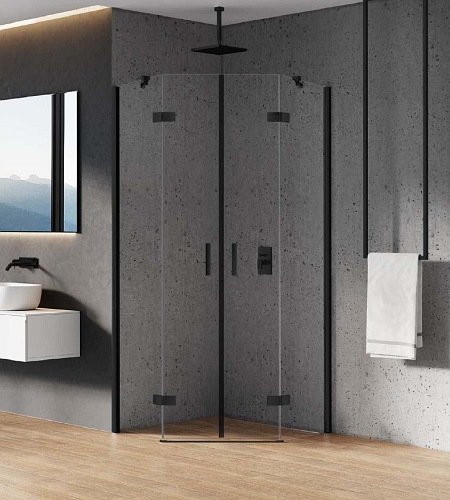 Kabina pięciokątna 100x80 K-0671 New Azura Black New Trendy