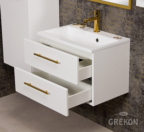 Szafka wisząca z umywalką biały mat 60 cm Belli Gold Gante