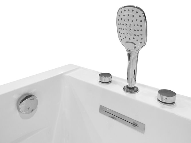 Narożna wanna z hydromasażem prostokątna konglomerat 150x73 cm MO-1802A