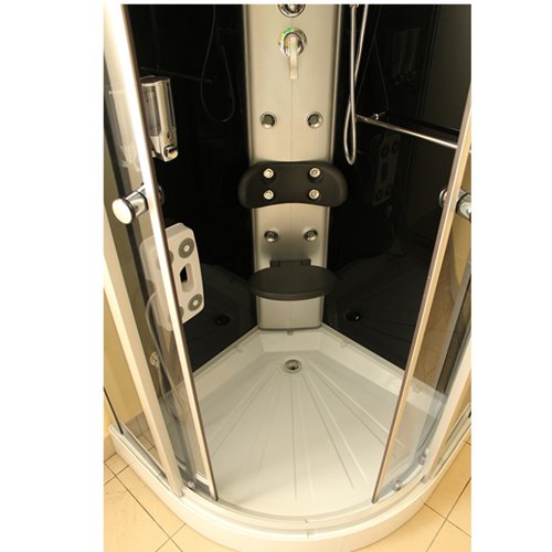 Kabina prysznicowa z hydromasażem niski brodzik czarne ściany 100x100