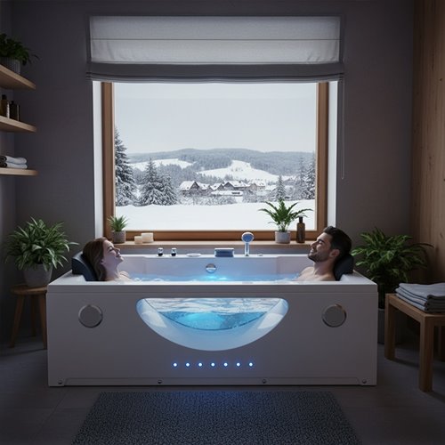 Wanna z hydromasażem prostokątna podgrzewacz wody Levante 659 180x90 cm