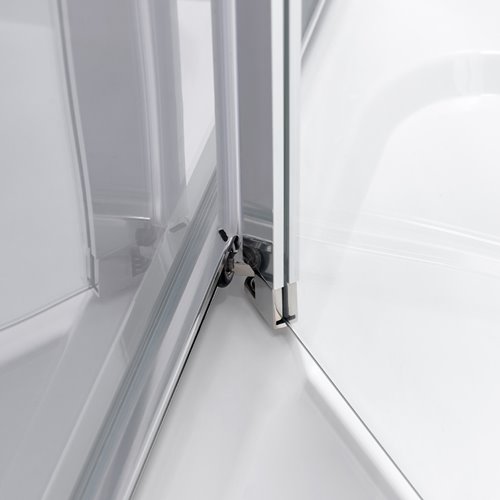 Chromowana prostokątna kabina prysznicowa Kira 110x80 drzwi rozsuwane do wewnątrz