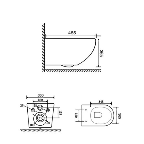 Zestaw podtynkowy stelaż GEBERIT DUOFIX + miska MIZU-WH-RIM-02 + przycisk DELTA 30 chrom