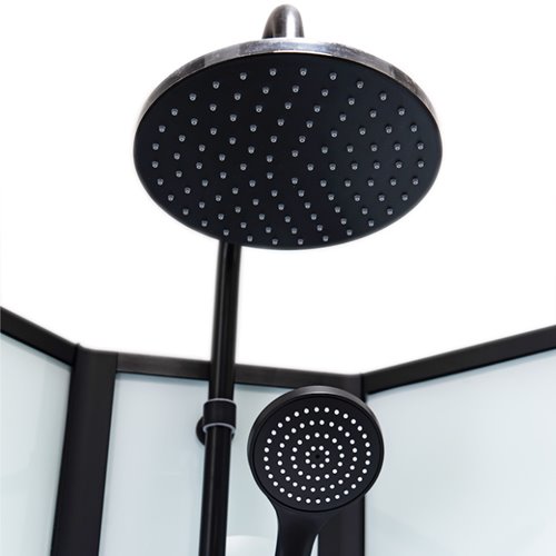 Kabina prysznicowa półokrągła zabudowana na wysokim brodziku 90x90 Nina