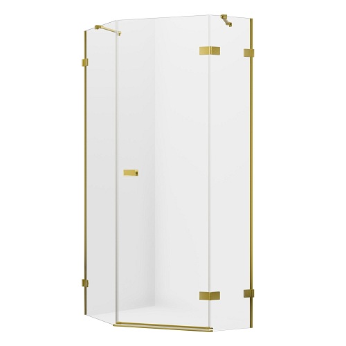 Złota szczotkowana kabina pięciokątna 100x80 EXK-3858 Avexa New Trendy Gold Brushed