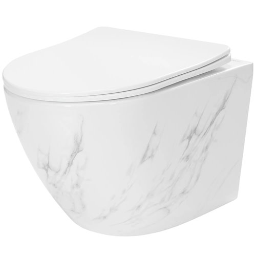 Misa wc wisząca Carlos Rimless Slim Nature Marble Rea