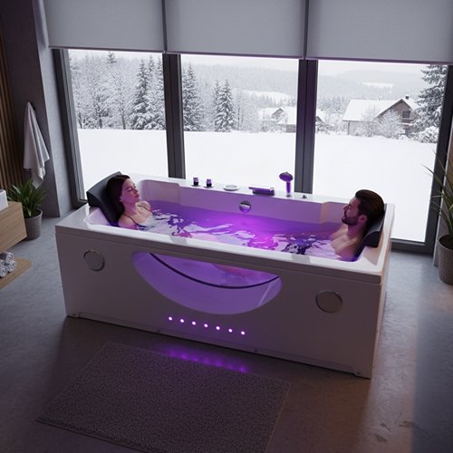 Wanna z hydromasażem prostokątna podgrzewacz wody Levante 659 180x90 cm