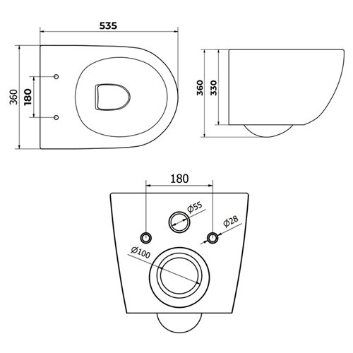Zestaw podtynkowy stelaż GEBERIT DUOFIX + miska MIZU-WH-GL-TR-03 + przycisk DELTA 01 chrom