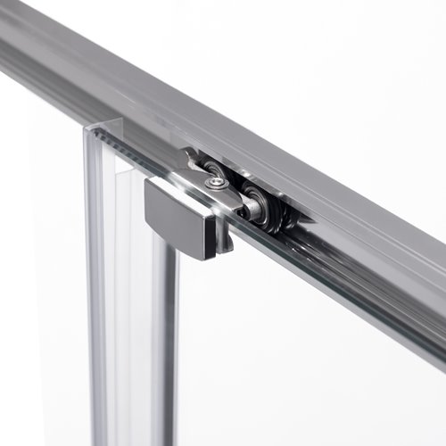 Chromowana prostokątna kabina prysznicowa Super Slim Nova 100x90 drzwi rozsuwane