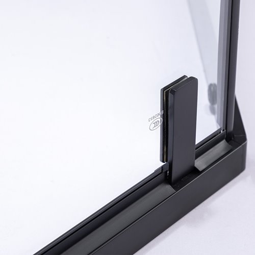 Czarna kabina prysznicowa pięciokątna 100x100 drzwi uchylne BS07C