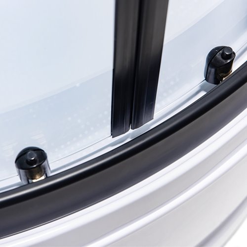 Kabina prysznicowa półokrągła zabudowana na wysokim brodziku 90x90 Nina