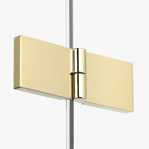 Kabina prysznicowa pięciokątna lewa drzwi uchylne kolor złoto połysk 100x80 cm K-4586 New Trendy Nesta Light Gold