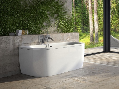 Wanna wolnostojąca przyścienna + klik-klak chrom Vista Besco 140