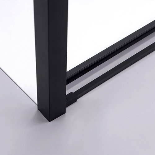 Czarna prostokątna kabina prysznicowa Super Slim Nova 100x90 drzwi rozsuwane