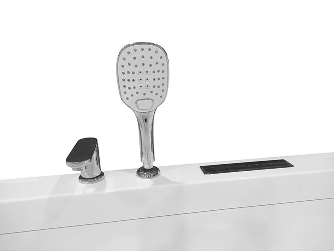 Przyścienna wanna z hydromasażem prostokątna konglomerat 150x75 cm MO-1803A