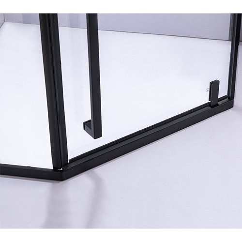 Czarna kabina prysznicowa pięciokątna 100x100 drzwi uchylne BS07C