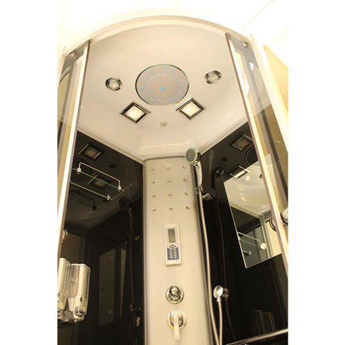 Kabina prysznicowa z hydromasażem głęboki brodzik czarne ściany 110x110 WSH7127-110