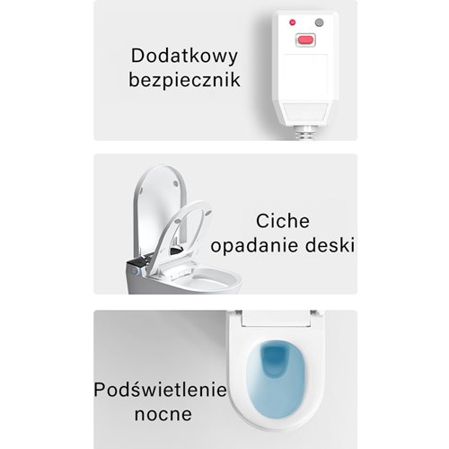 Zestaw podtynkowy wc stelaż + miska automatyczna myjąca przycisk chrom Drop