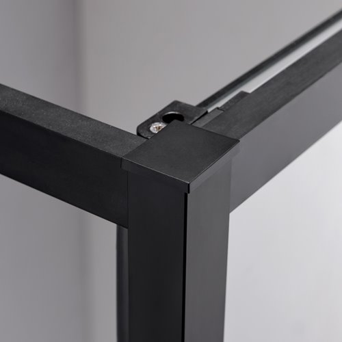 Czarna prostokątna kabina prysznicowa Kira 100x90 drzwi rozsuwane do wewnątrz