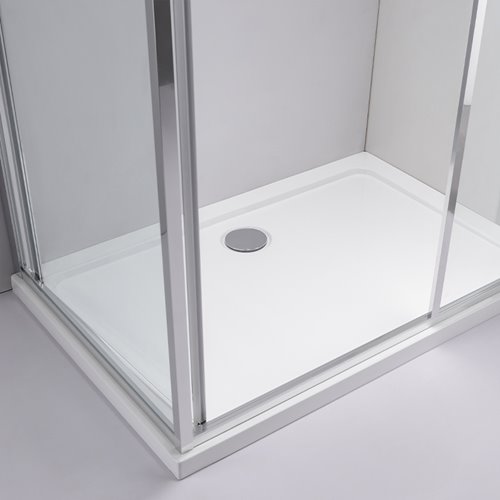 Chromowana prostokątna kabina prysznicowa Kira 100x90 drzwi rozsuwane do wewnątrz