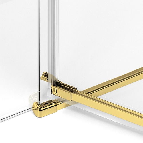 Złota szczotkowana kabina pięciokątna 80x80 prawa EXK-3852 Avexa New Trendy Gold Brushed