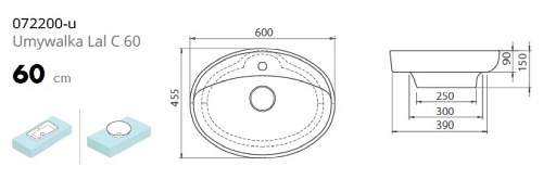 Umywalka Lal C 60 cm Cerastyle