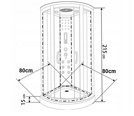 Kabina prysznicowa z hydromasażem niski brodzik 80x80 Sara