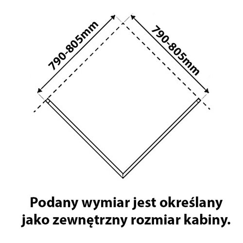 Stal szczotkowana kabina prysznicowa kwadratowa drzwi składane 80x80 KZ08B